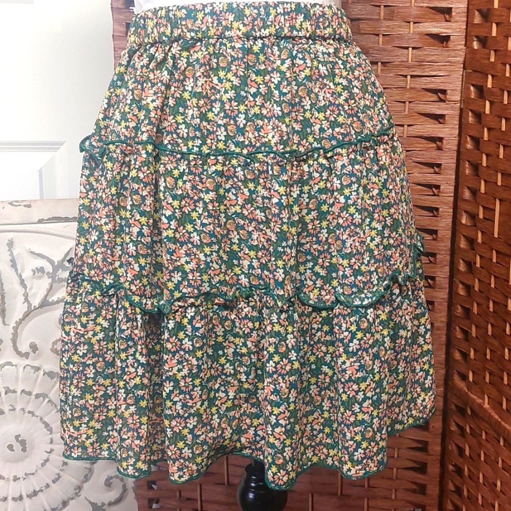 Arizona Jean Co Floral Spring Skirt Size Small